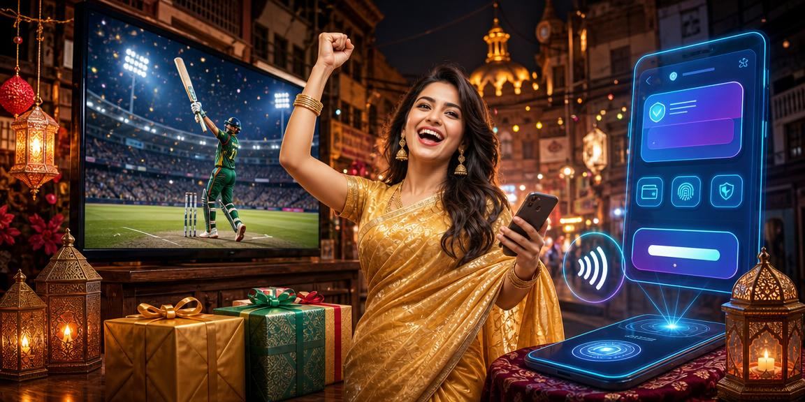 নারায়ণগঞ্জে শাড়ি পরা একজন বাংলাদেশি নারী মোবাইলে অনলাইন বেটিং উপভোগ করছেন